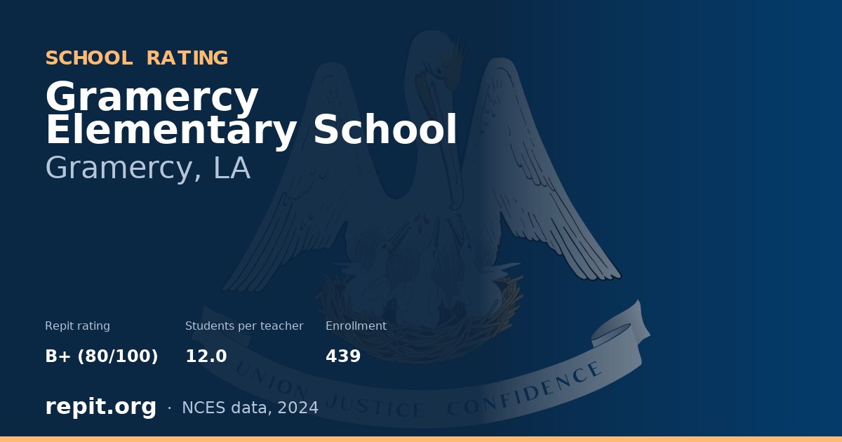 Gramercy Elementary School, Gramercy, LA — Repit school rating B+ (80/100)