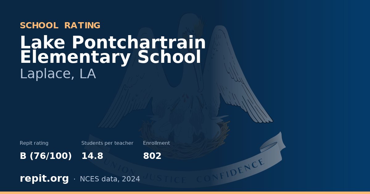 Lake Pontchartrain Elementary School, Laplace, LA — Repit school rating B (76/100)