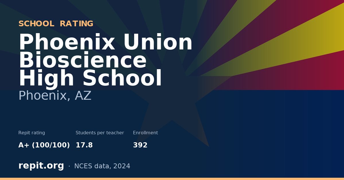 Phoenix Union Bioscience High School, Phoenix, AZ — Repit school rating A+ (100/100)