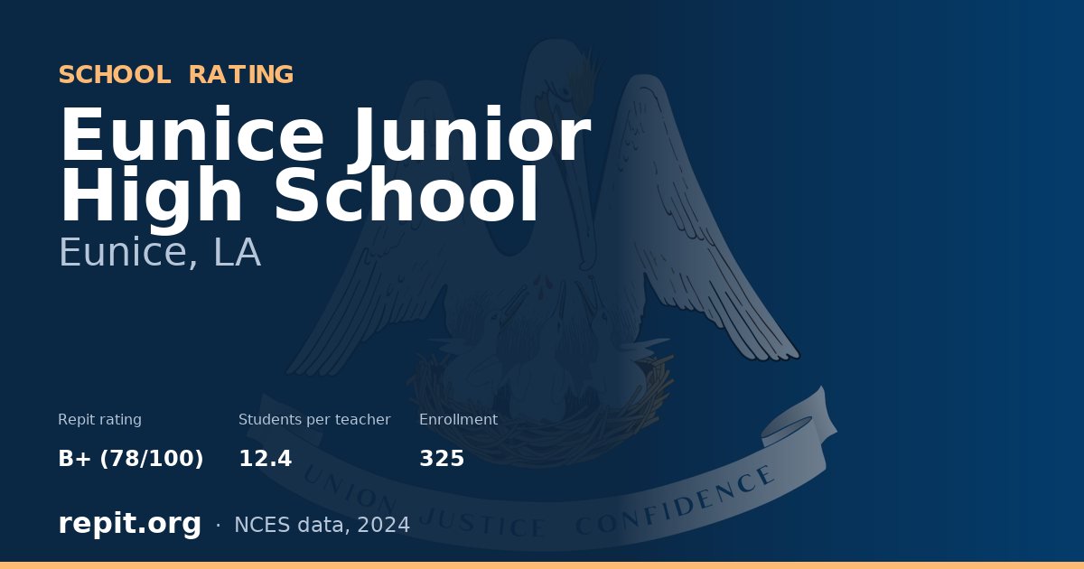Eunice Junior High School, Eunice, LA — Repit school rating B+ (78/100)