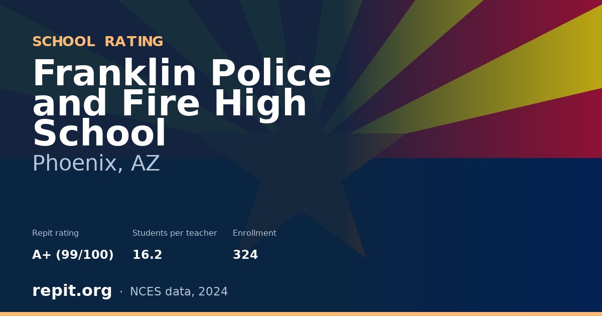 Franklin Police and Fire High School, Phoenix, AZ — Repit school rating A+ (99/100)