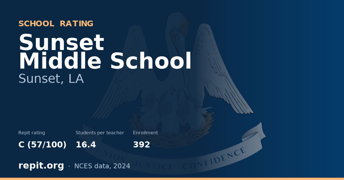 Sunset Middle School, Sunset, LA — Repit school rating C (57/100)