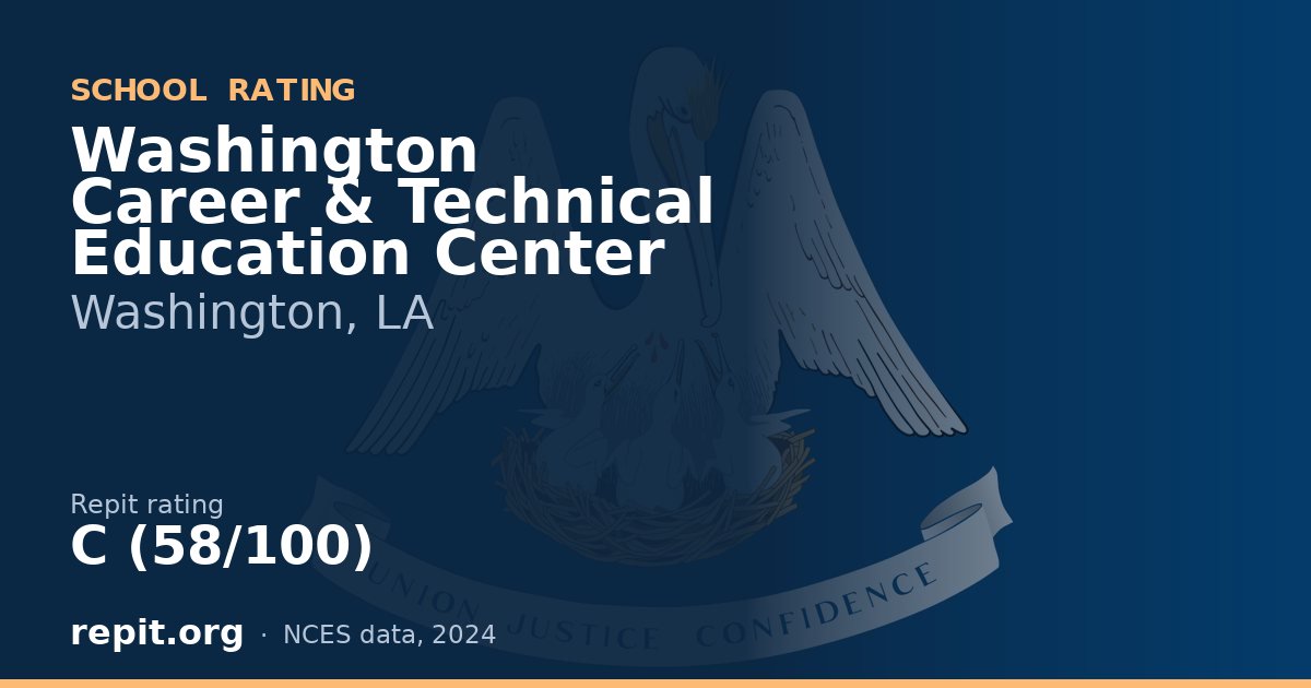 Washington Career & Technical Education Center, Washington, LA — Repit school rating C (58/100)