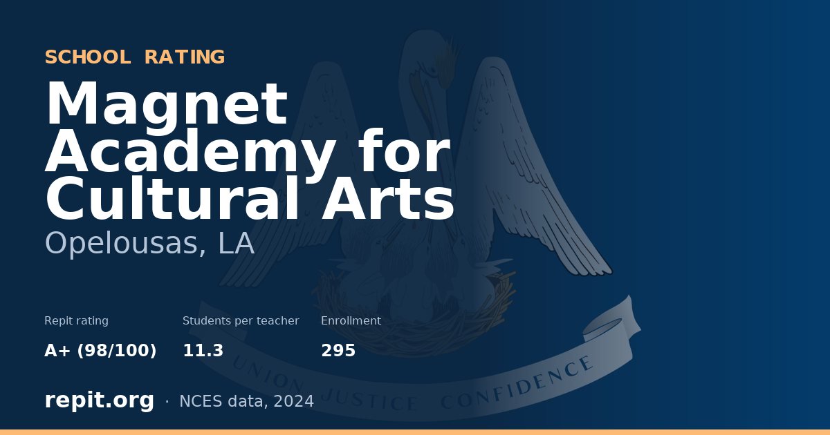 Magnet Academy for Cultural Arts, Opelousas, LA — Repit school rating A+ (98/100)