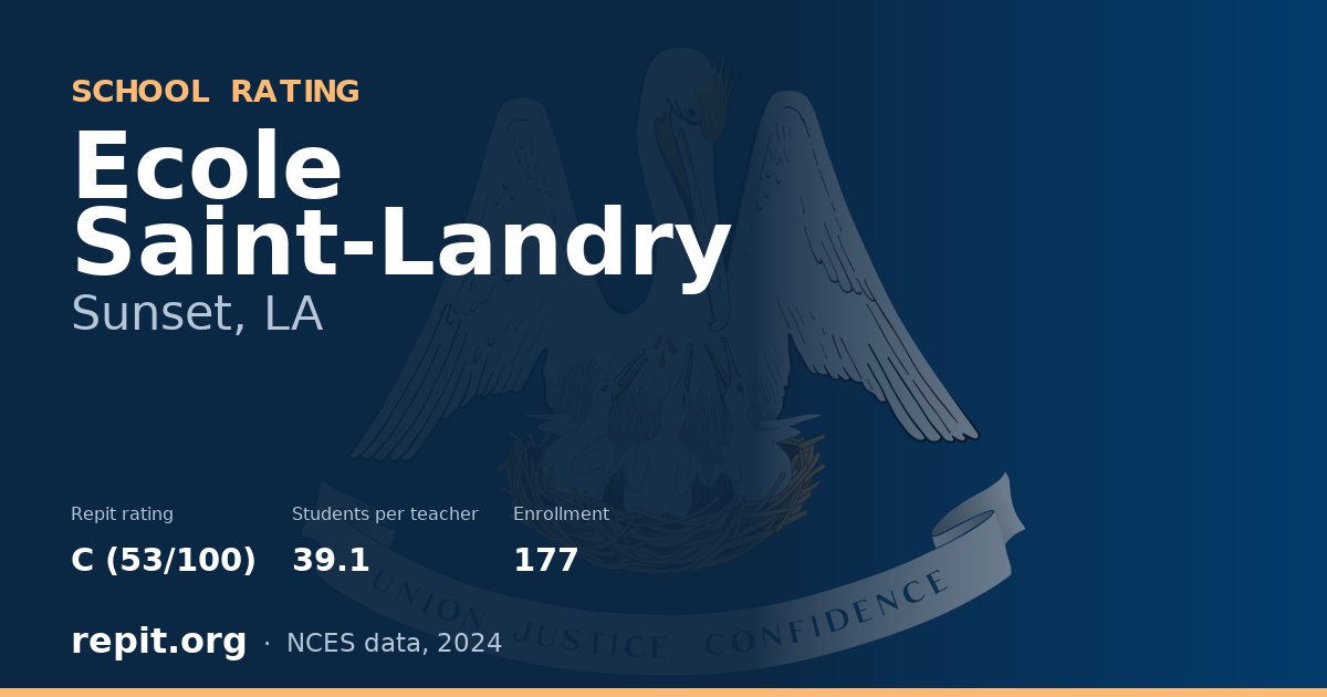 Ecole Saint-Landry, Sunset, LA — Repit school rating C (53/100)