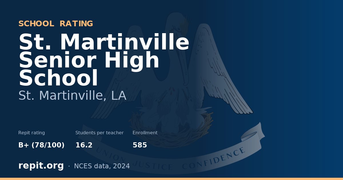 St. Martinville Senior High School, St. Martinville, LA — Repit school rating B+ (78/100)
