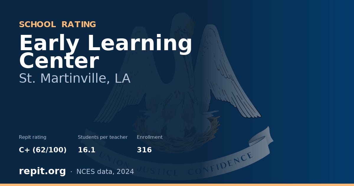 Early Learning Center, St. Martinville, LA — Repit school rating C+ (62/100)