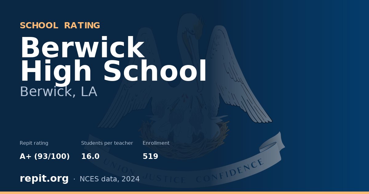 Berwick High School, Berwick, LA — Repit school rating A+ (93/100)