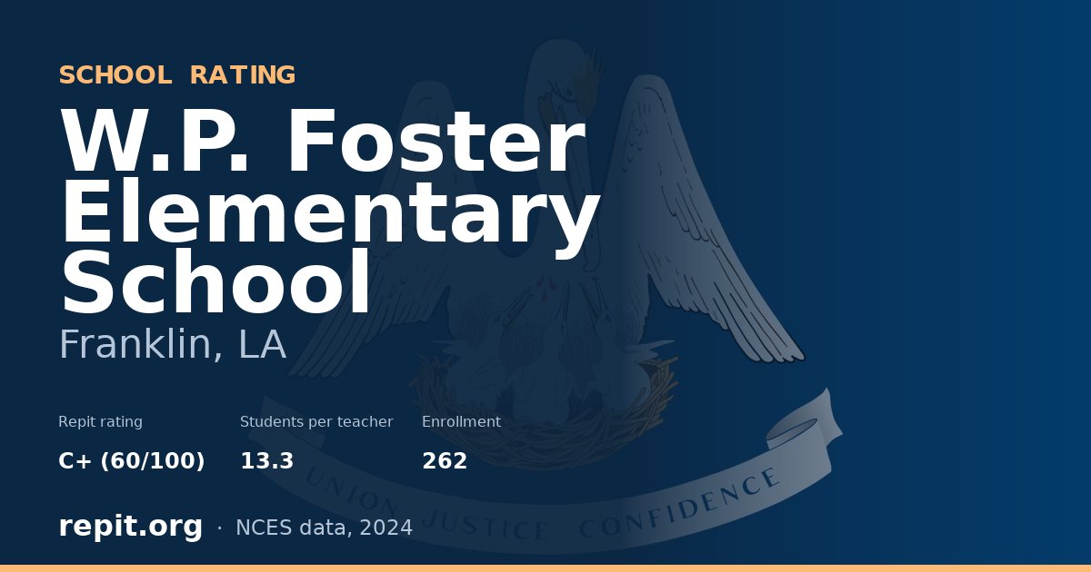 W.P. Foster Elementary School, Franklin, LA — Repit school rating C+ (60/100)