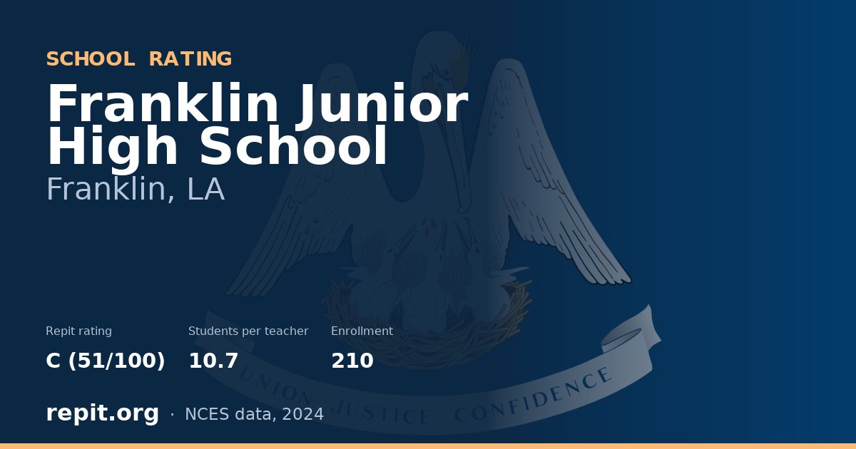 Franklin Junior High School, Franklin, LA — Repit school rating C (51/100)