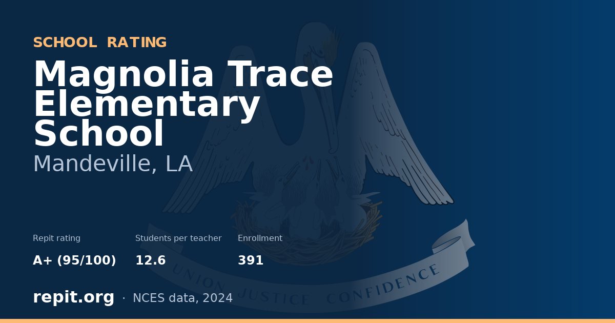 Magnolia Trace Elementary School, Mandeville, LA — Repit school rating A+ (95/100)