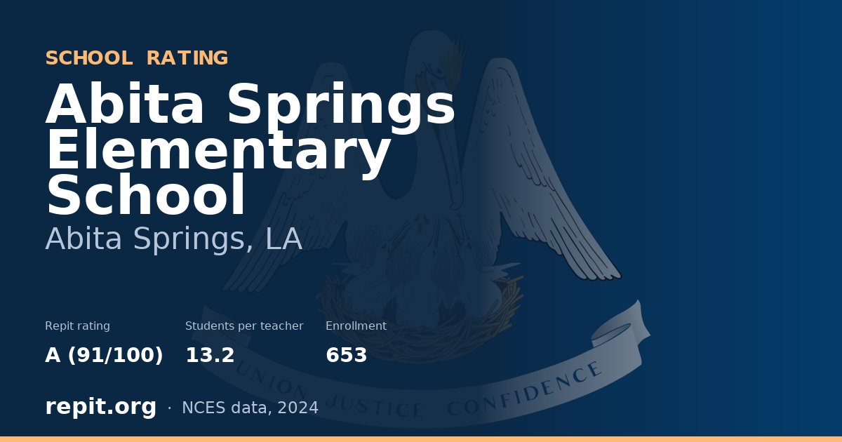 Abita Springs Elementary School, Abita Springs, LA — Repit school rating A (91/100)