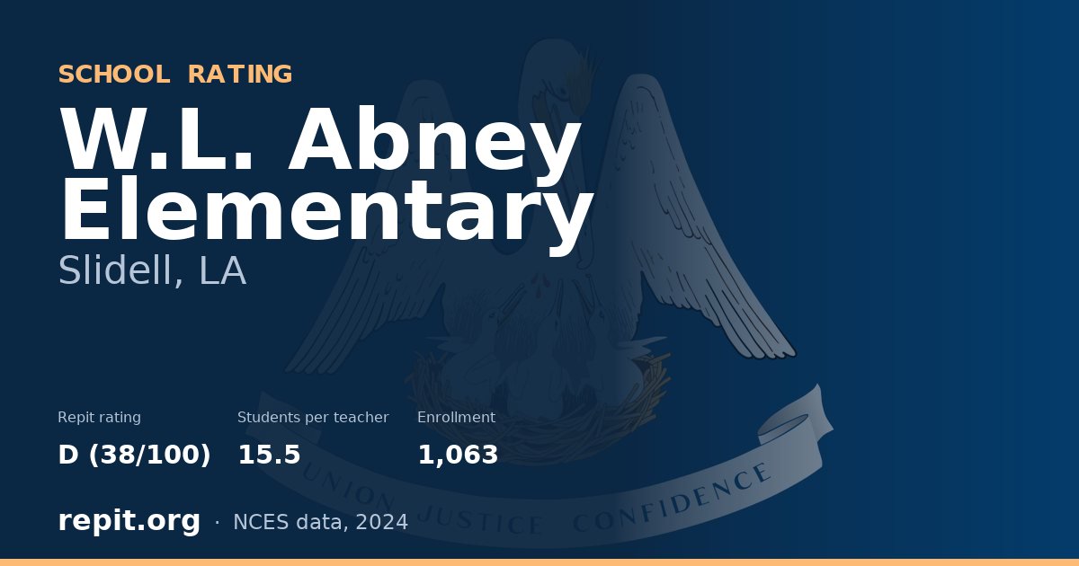 W.L. Abney Elementary, Slidell, LA — Repit school rating D (38/100)