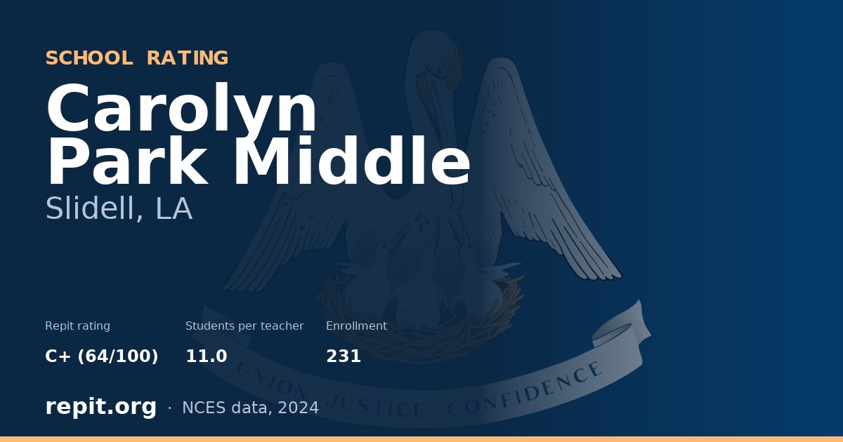 Carolyn Park Middle, Slidell, LA — Repit school rating C+ (64/100)