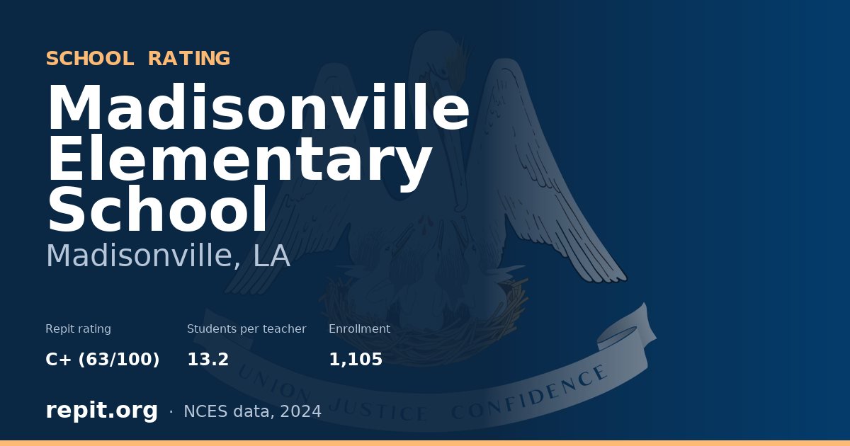 Madisonville Elementary School, Madisonville, LA — Repit school rating C+ (63/100)