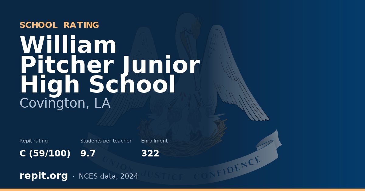 William Pitcher Junior High School, Covington, LA — Repit school rating C (59/100)