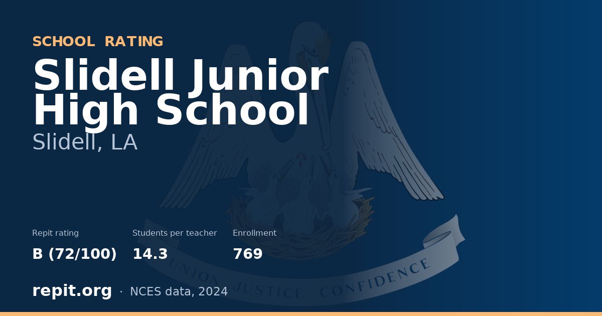 Slidell Junior High School, Slidell, LA — Repit school rating B (72/100)