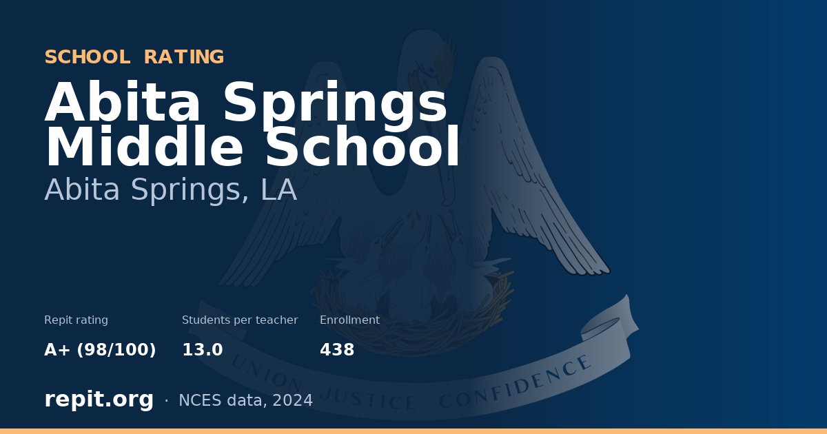 Abita Springs Middle School, Abita Springs, LA — Repit school rating A+ (98/100)