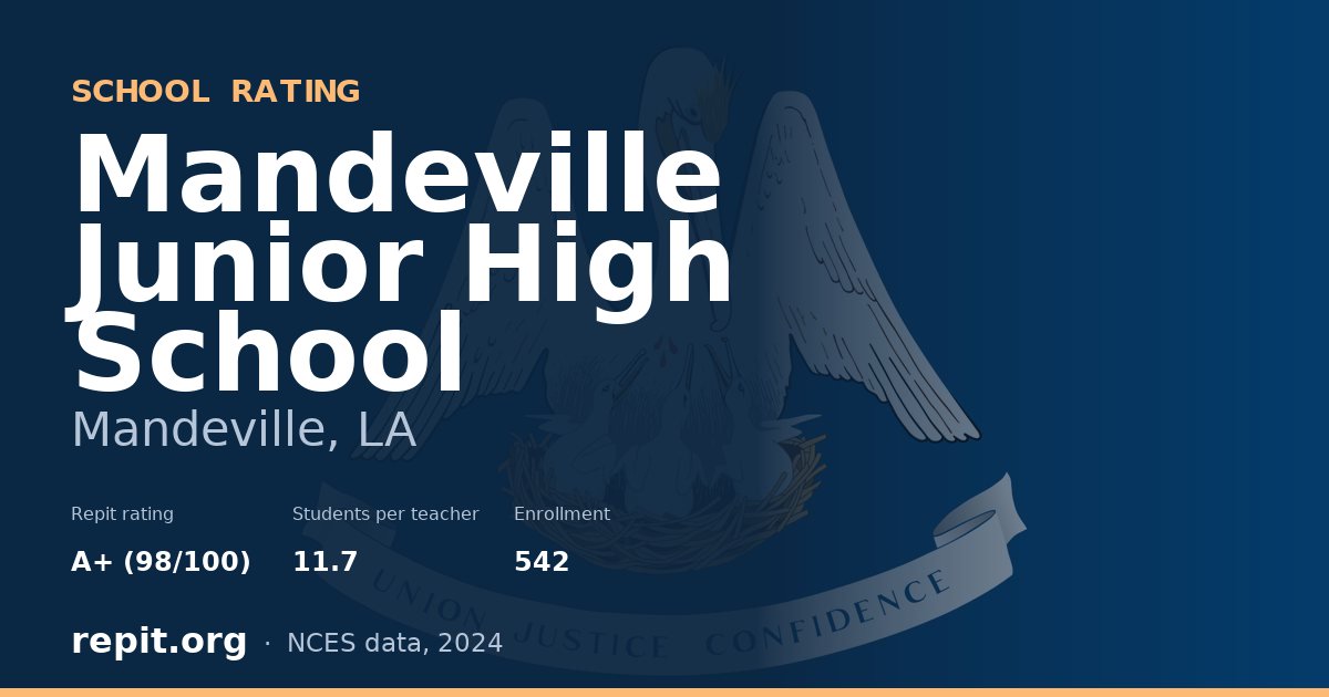 Mandeville Junior High School, Mandeville, LA — Repit school rating A+ (98/100)