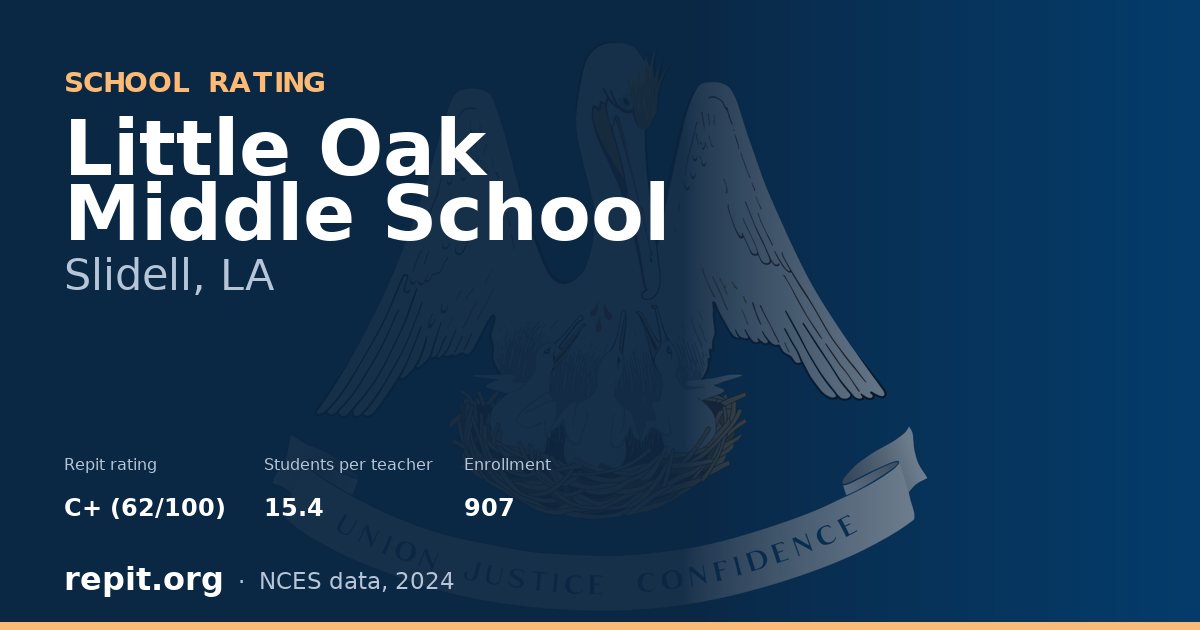 Little Oak Middle School, Slidell, LA — Repit school rating C+ (62/100)