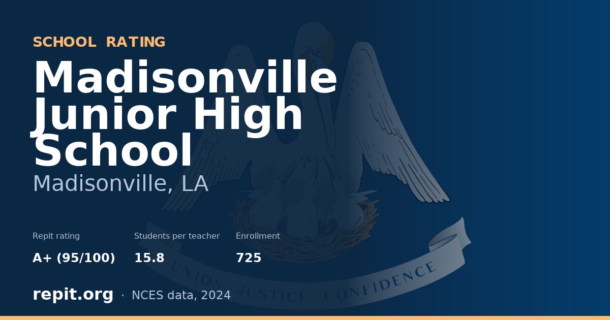 Madisonville Junior High School, Madisonville, LA — Repit school rating A+ (95/100)