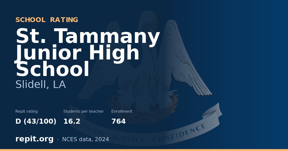 St. Tammany Junior High School, Slidell, LA — Repit school rating D (43/100)