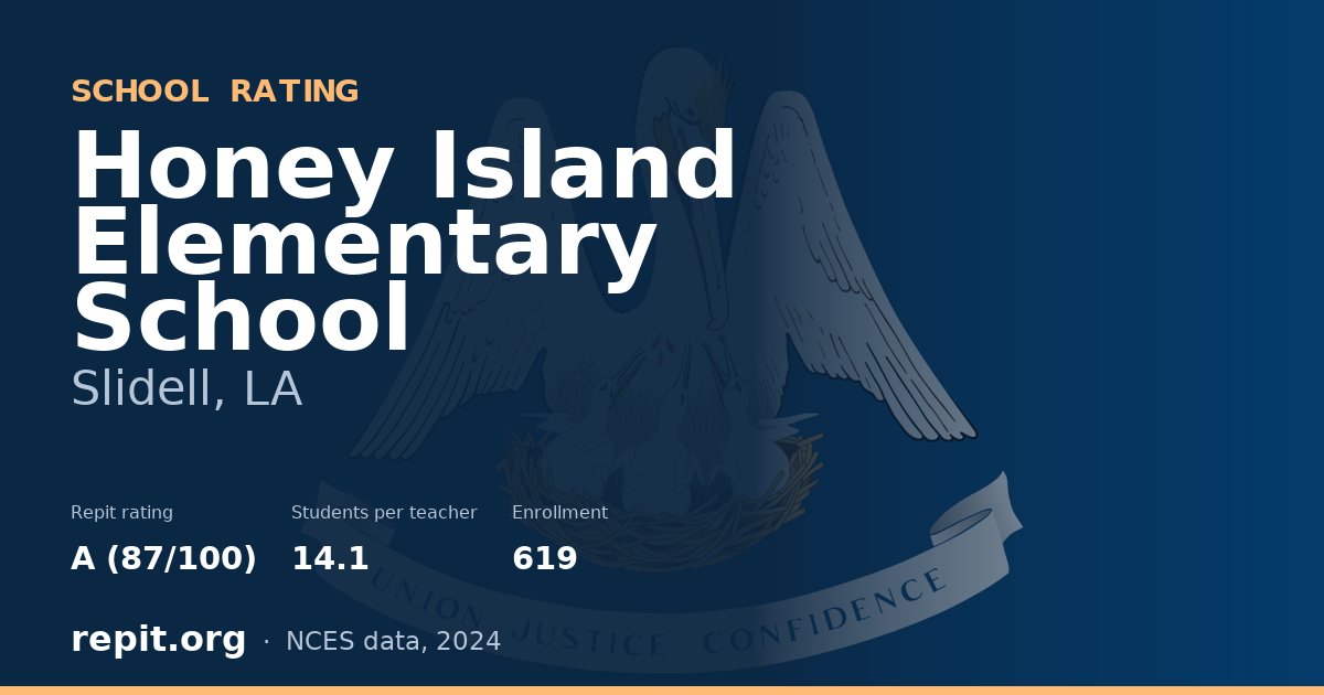 Honey Island Elementary School, Slidell, LA — Repit school rating A (87/100)