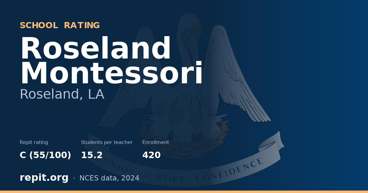 Roseland Montessori, Roseland, LA — Repit school rating C (55/100)