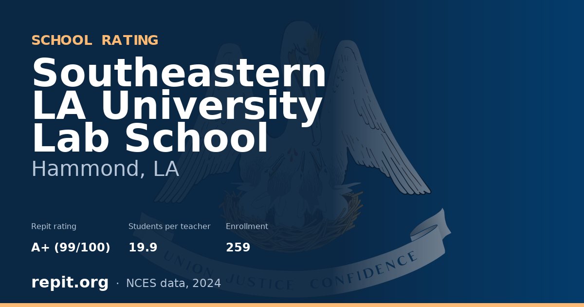 Southeastern LA University Lab School, Hammond, LA — Repit school rating A+ (99/100)