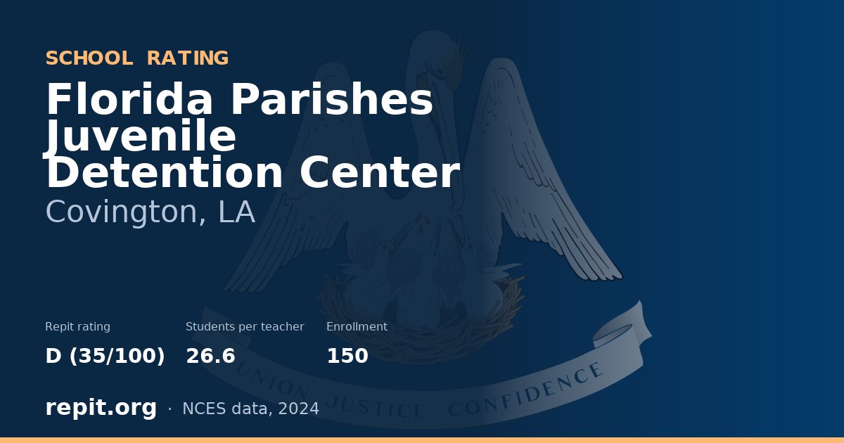 Florida Parishes Juvenile Detention Center, Covington, LA — Repit school rating D (35/100)