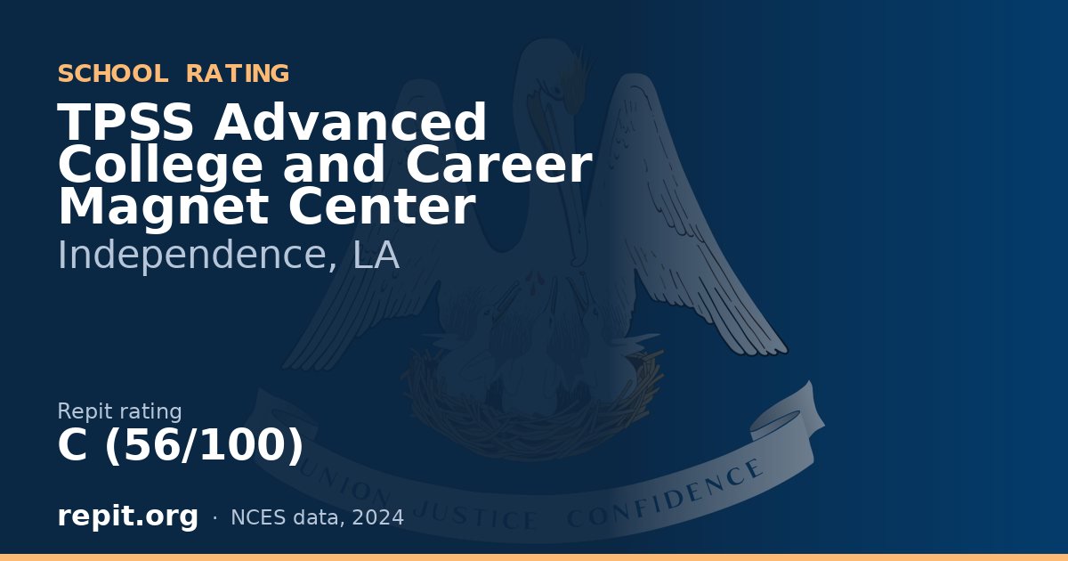 TPSS Advanced College and Career Magnet Center, Independence, LA — Repit school rating C (56/100)