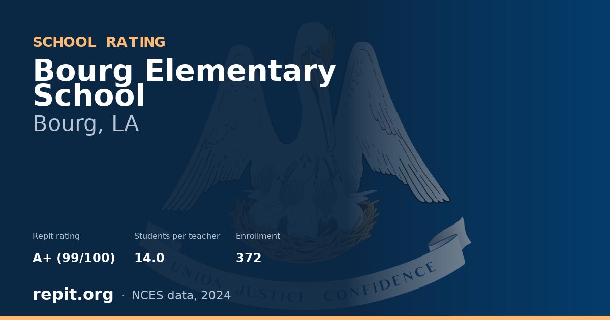 Bourg Elementary School, Bourg, LA — Repit school rating A+ (99/100)