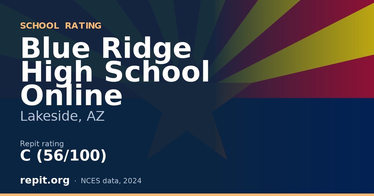 Blue Ridge High School Online, Lakeside, AZ — Repit school rating C (56/100)