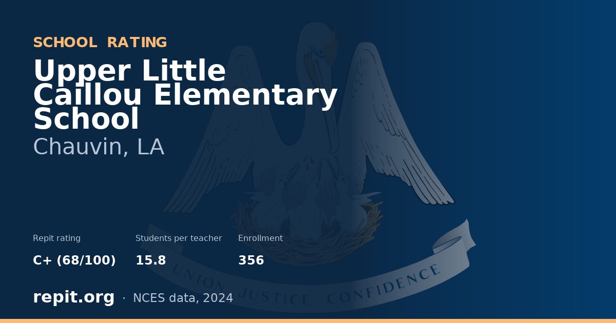 Upper Little Caillou Elementary School, Chauvin, LA — Repit school rating C+ (68/100)