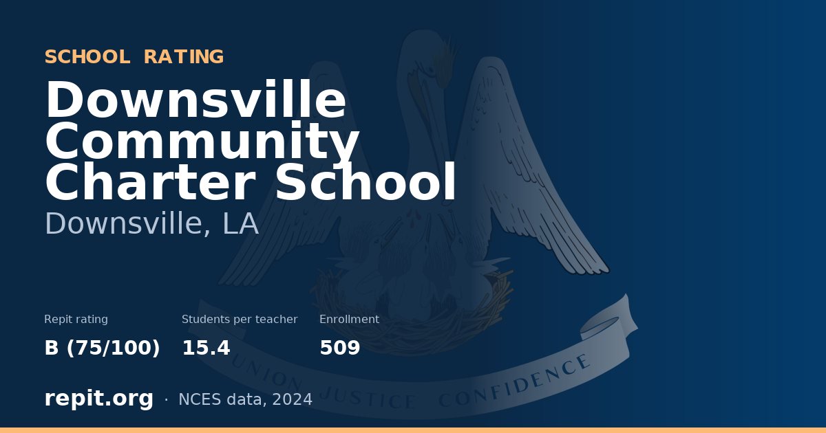 Downsville Community Charter School, Downsville, LA — Repit school rating B (75/100)