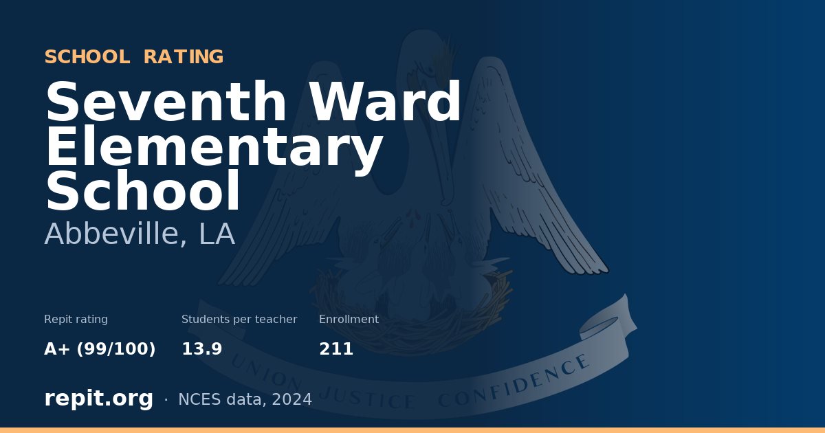 Seventh Ward Elementary School, Abbeville, LA — Repit school rating A+ (99/100)