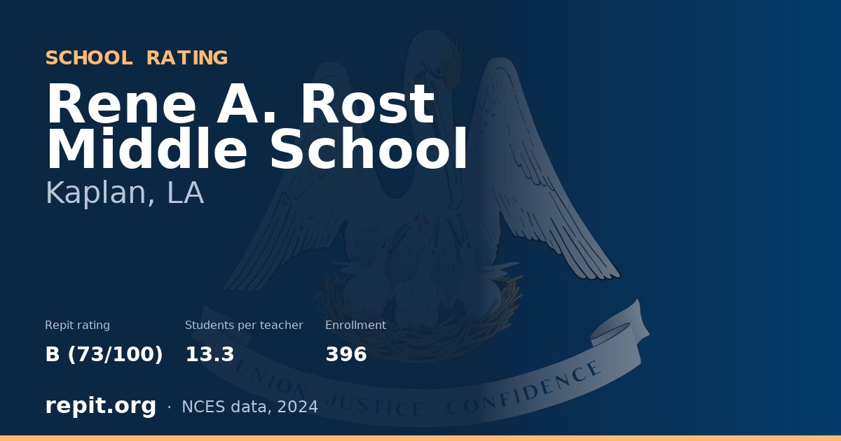 Rene A. Rost Middle School, Kaplan, LA — Repit school rating B (73/100)