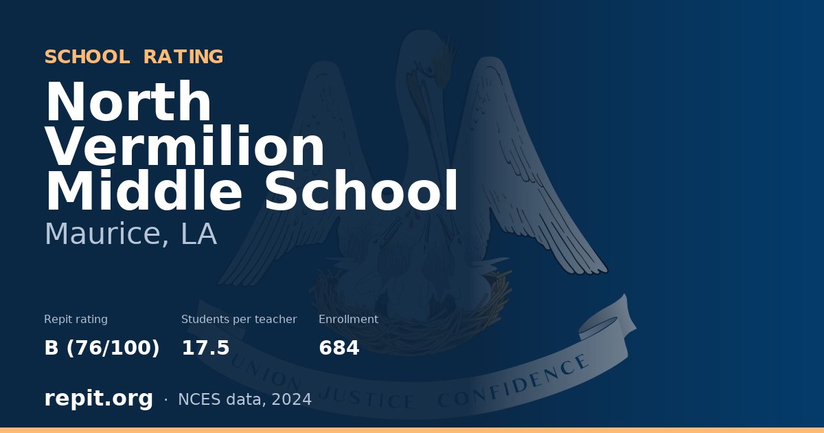 North Vermilion Middle School, Maurice, LA — Repit school rating B (76/100)