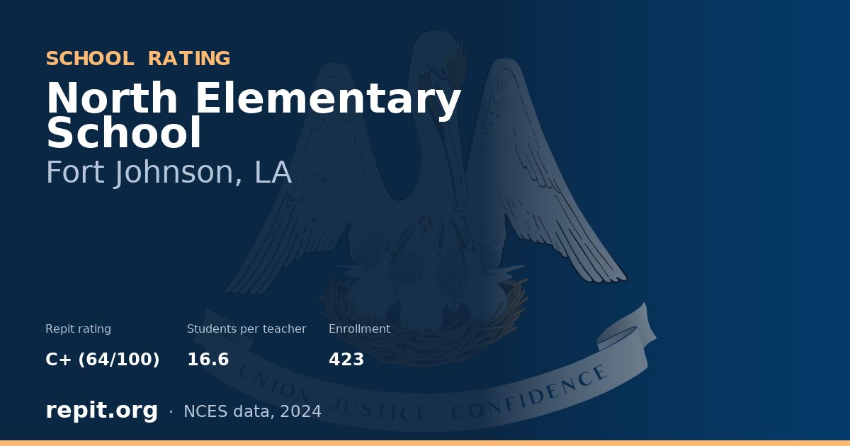North Elementary School, Fort Johnson, LA — Repit school rating C+ (64/100)