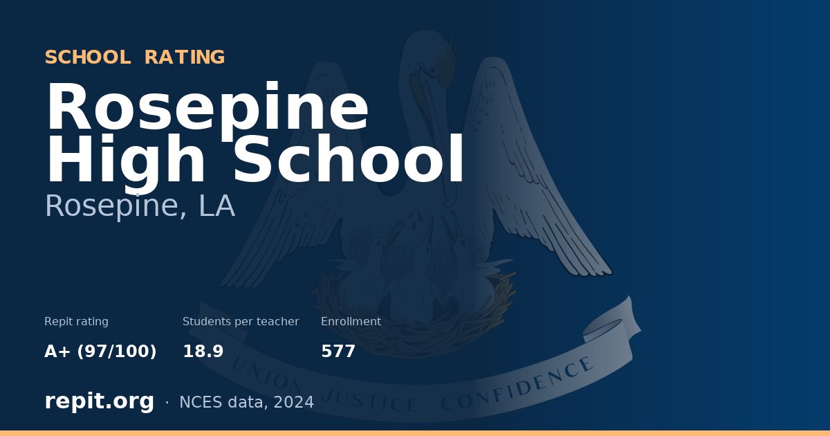 Rosepine High School, Rosepine, LA — Repit school rating A+ (97/100)