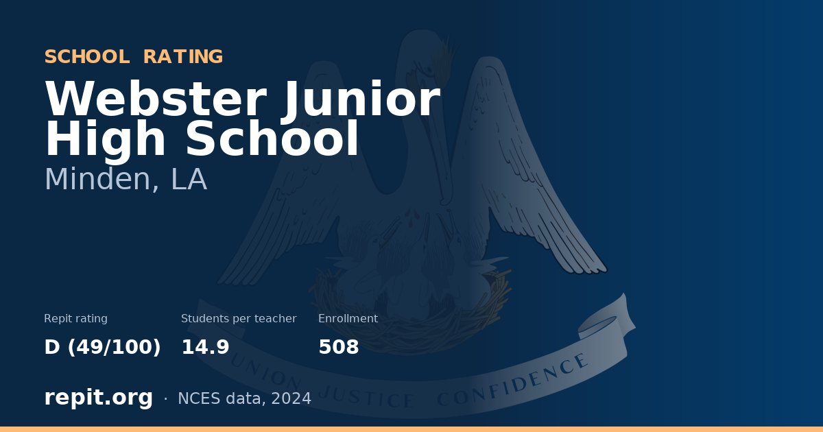 Webster Junior High School, Minden, LA — Repit school rating D (49/100)
