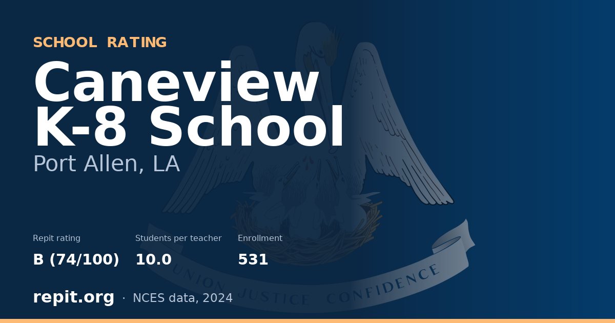 Caneview K-8 School, Port Allen, LA — Repit school rating B (74/100)