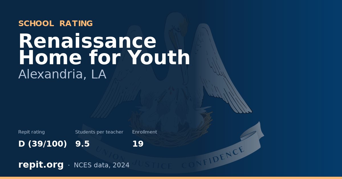 Renaissance Home for Youth, Alexandria, LA — Repit school rating D (39/100)