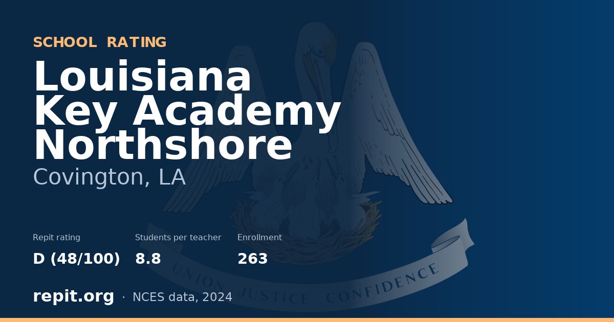 Louisiana Key Academy Northshore, Covington, LA — Repit school rating D (48/100)