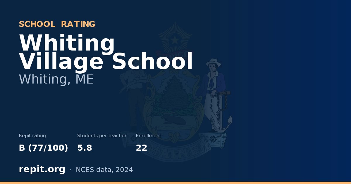 Whiting Village School, Whiting, ME — Repit school rating B (77/100)