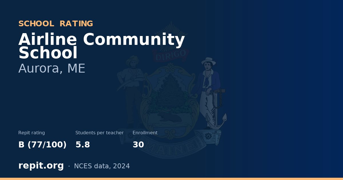 Airline Community School, Aurora, ME — Repit school rating B (77/100)