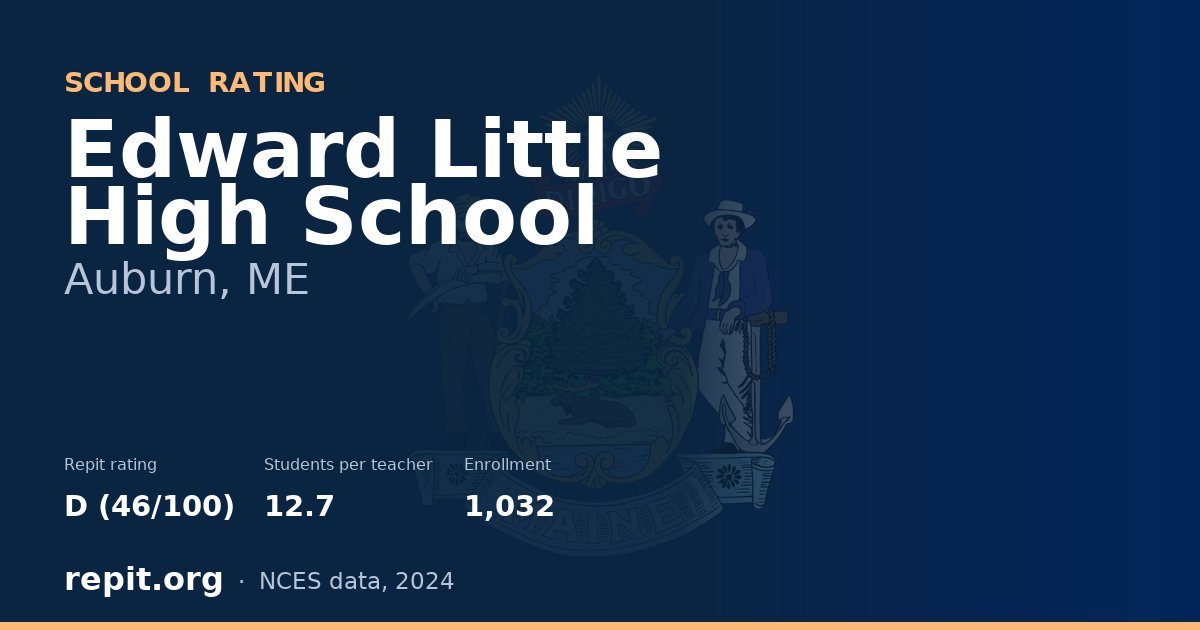Edward Little High School, Auburn, ME — Repit school rating D (46/100)