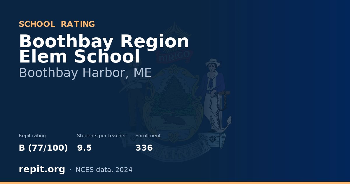 Boothbay Region Elem School, Boothbay Harbor, ME — Repit school rating B (77/100)
