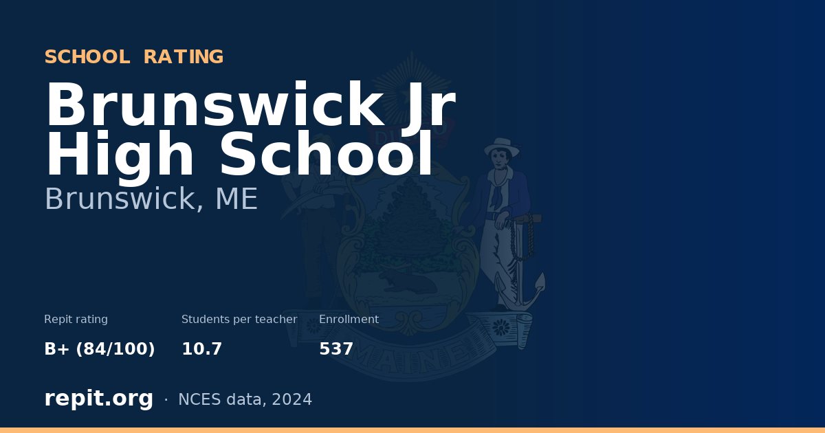 Brunswick Jr High School, Brunswick, ME — Repit school rating B+ (84/100)