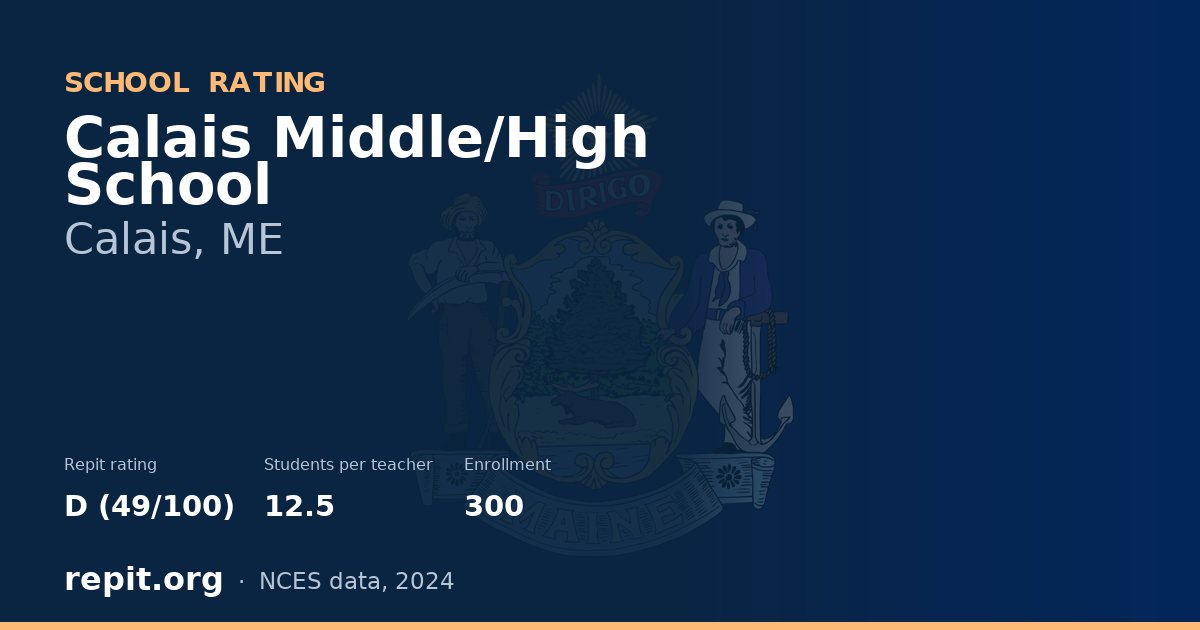 Calais Middle/High School, Calais, ME — Repit school rating D (49/100)